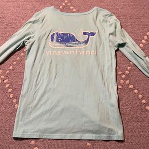 Vineyard vines light teal long sleeve shirt, size s